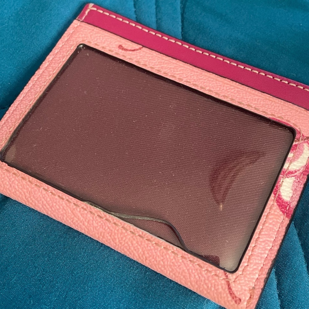 Coach Pink and Cherry Card Holder - Picture 2 of 2